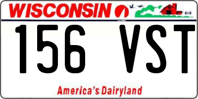 WI license plate 156VST