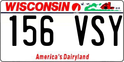 WI license plate 156VSY
