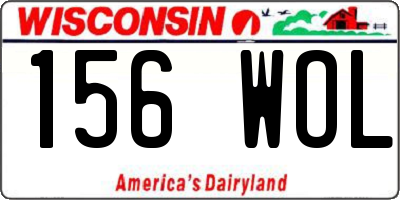 WI license plate 156WOL