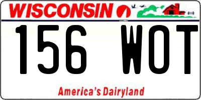 WI license plate 156WOT