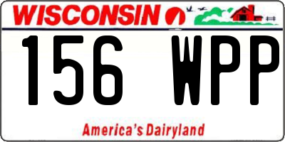 WI license plate 156WPP