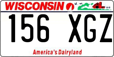 WI license plate 156XGZ