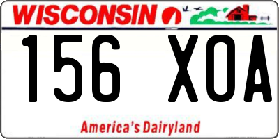 WI license plate 156XOA