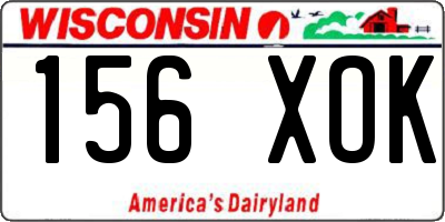 WI license plate 156XOK