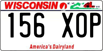 WI license plate 156XOP