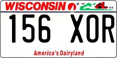 WI license plate 156XOR