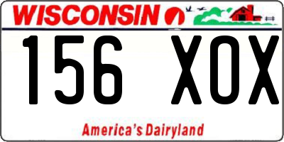 WI license plate 156XOX