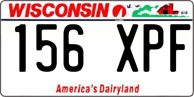 WI license plate 156XPF