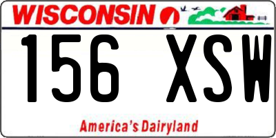 WI license plate 156XSW