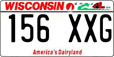 WI license plate 156XXG