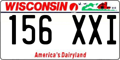 WI license plate 156XXI