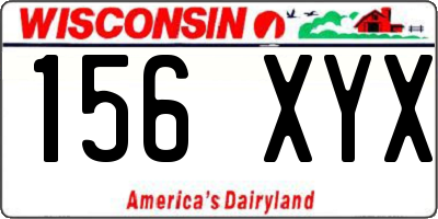 WI license plate 156XYX