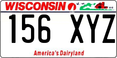 WI license plate 156XYZ