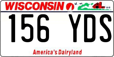 WI license plate 156YDS