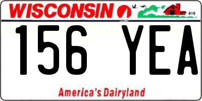 WI license plate 156YEA