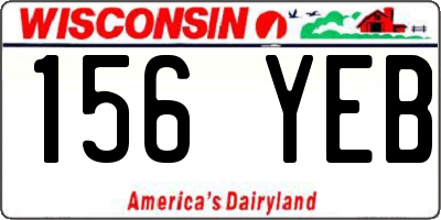 WI license plate 156YEB