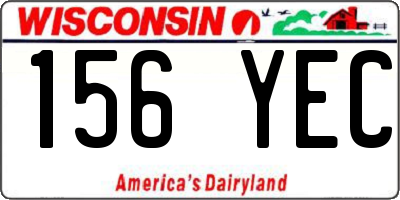 WI license plate 156YEC