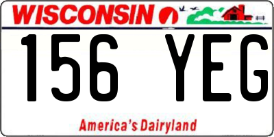 WI license plate 156YEG
