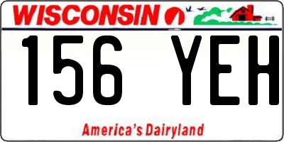 WI license plate 156YEH