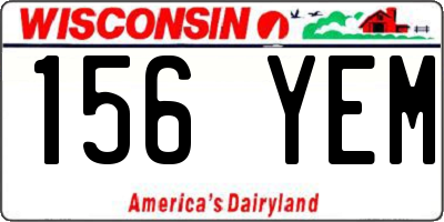 WI license plate 156YEM