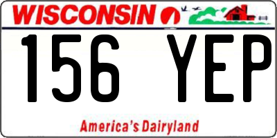 WI license plate 156YEP