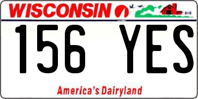 WI license plate 156YES