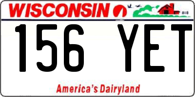 WI license plate 156YET