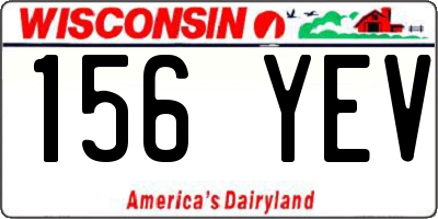 WI license plate 156YEV