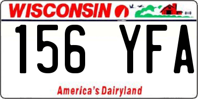 WI license plate 156YFA