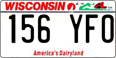 WI license plate 156YFO