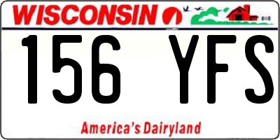 WI license plate 156YFS