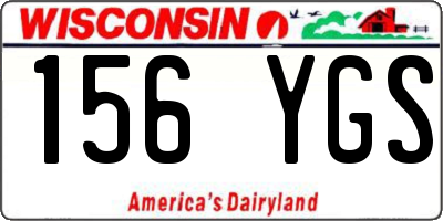 WI license plate 156YGS