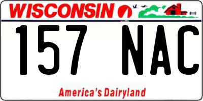 WI license plate 157NAC