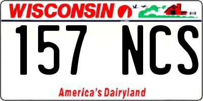 WI license plate 157NCS