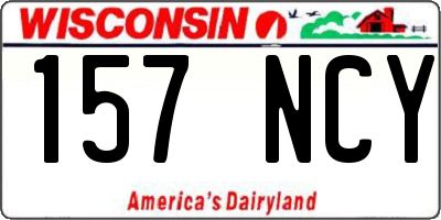 WI license plate 157NCY