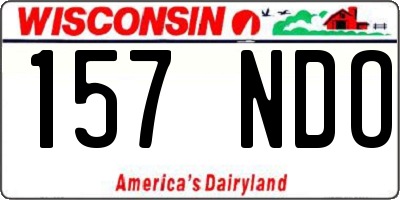 WI license plate 157NDO