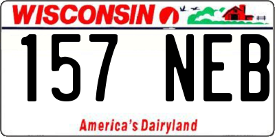 WI license plate 157NEB