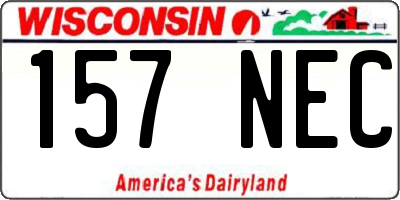 WI license plate 157NEC
