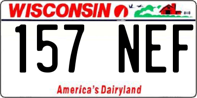 WI license plate 157NEF