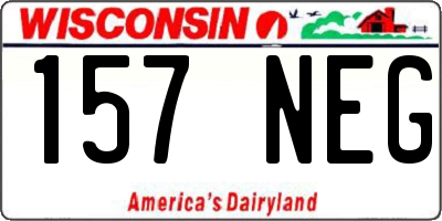 WI license plate 157NEG