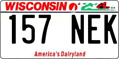 WI license plate 157NEK