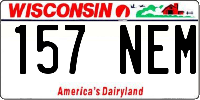 WI license plate 157NEM