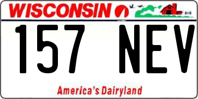 WI license plate 157NEV