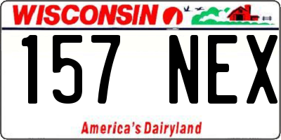 WI license plate 157NEX