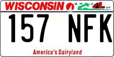 WI license plate 157NFK