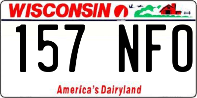 WI license plate 157NFO