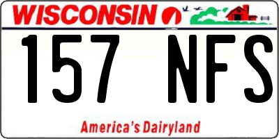 WI license plate 157NFS