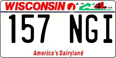 WI license plate 157NGI