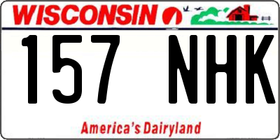 WI license plate 157NHK