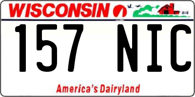 WI license plate 157NIC